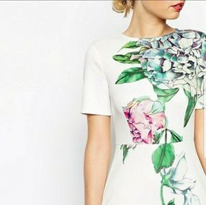 SOLD OUT Asos sz 4 white floral sheath dress NWOT